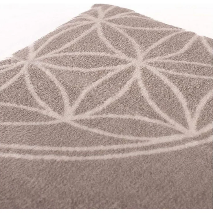 Wolldecke J2BG Kuscheldecke Baumwolle, Blume des Lebens Grau-Ecru, 150x200cm, Glart – Bild 2