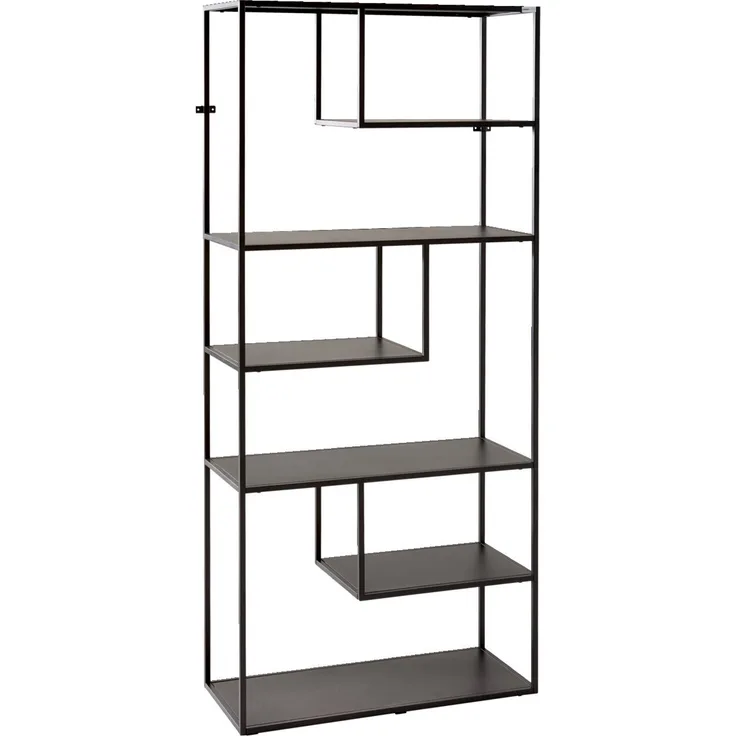 Carryhome 'LINUS' Raumteiler Regal hoch, Metall schwarz, 85 x 188 x 35 cm, 60 kg belastbar