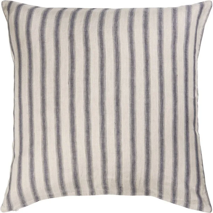 Ib Laursen - Kissenbezug Kissenhülle 50x50cm Naturfarben Grau Gestreift 6244-00