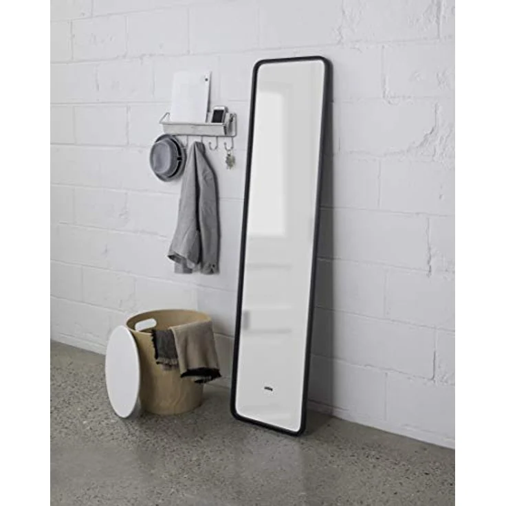Umbra Hub Standspiegel, Ganzkörperspiegel, Garderobe, Dekospiegel, Schwarz, Spiegel, H 157 cm, 1013215-040 – Bild 3