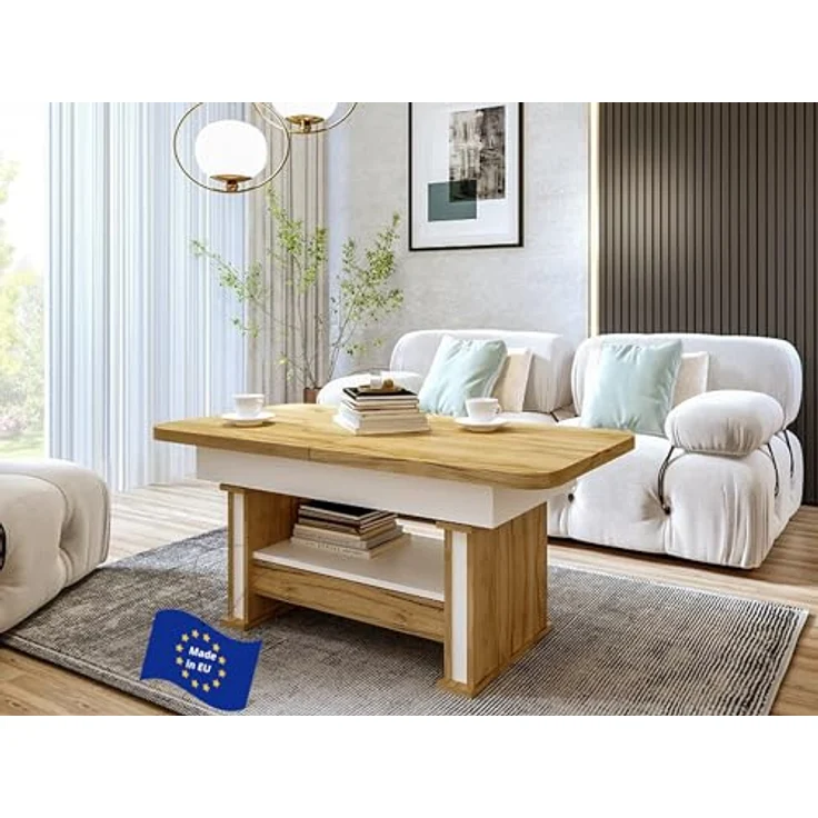 designimpex Couchtisch Design DA-555 Schublade höhenverstellbar ausziehbar Tisch – Bild 2