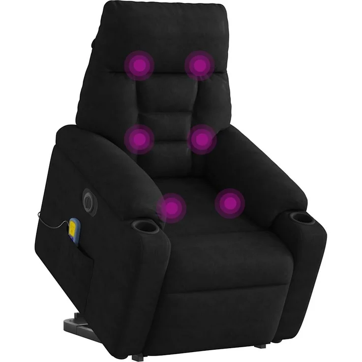 vidaXL Massagesessel Aufstehhilfe Elektrisch Schwarz Mikrofasergewebe 3303111 – Bild 3
