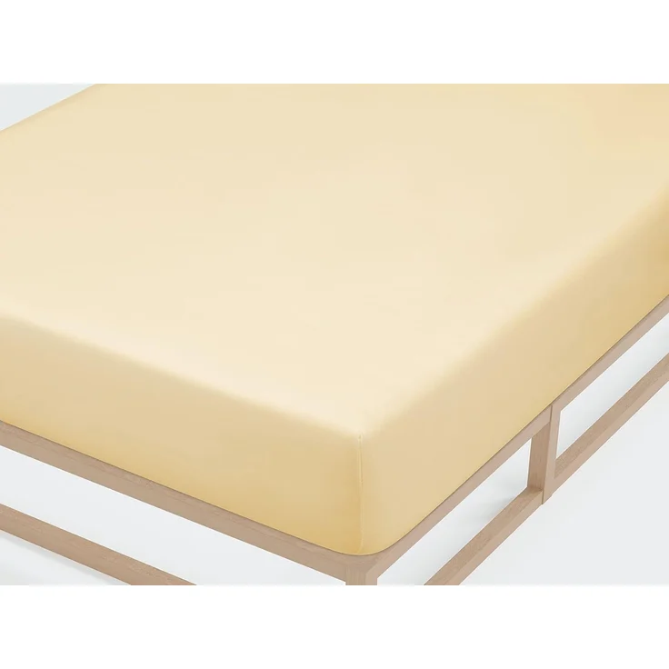 Biberna Jersey-Spannbetttuch, 100 % Baumwolle, Hellgelb, 1x 90x190 cm - 100x200 cm – Bild 2