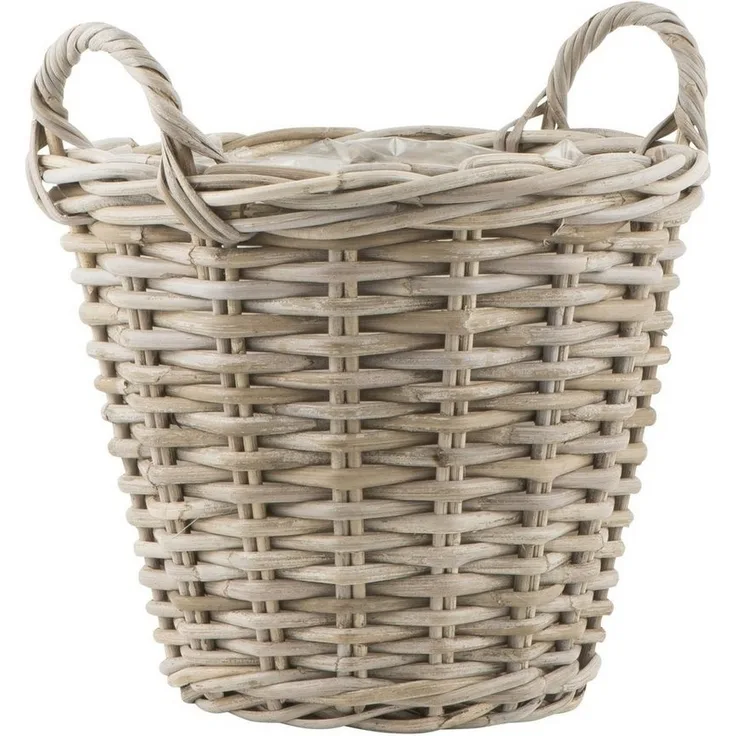 Pflanzenkorb Blumenkorb Blumentopf Korb Rattan Innen Folie Ib Laursen 3795-00