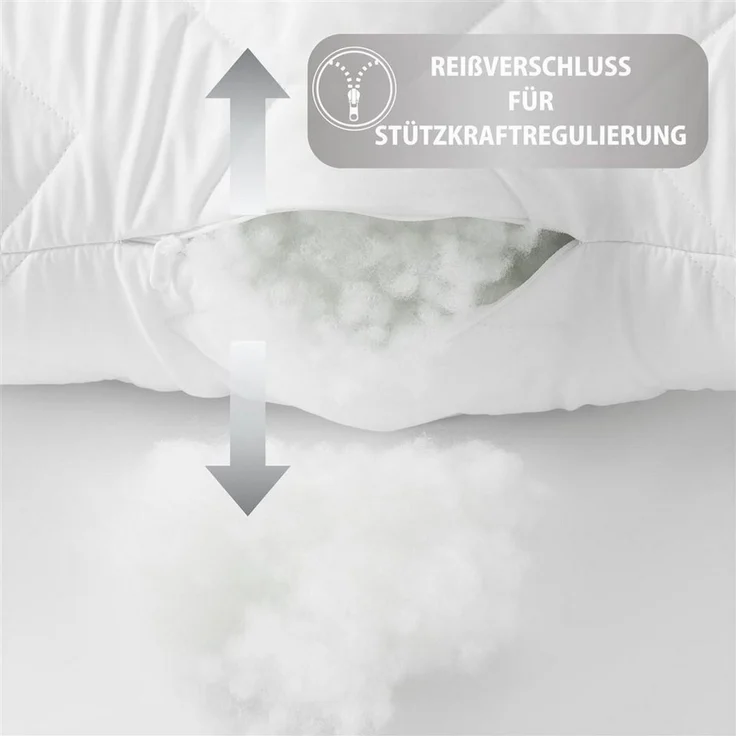 SEI Design Kopfkissen Kopfkissen Kissen Zierkissen Dekokissen Sofakissen, Füllung: 100% Mikrofaser, Bezug: Mikrofaser, Seitenschläfer, Rückenschläfer, Bauchschläfer, SPAR-SET, Schlafkissen gesteppt mit Reißverschluss Kochfest 95° – Bild 3