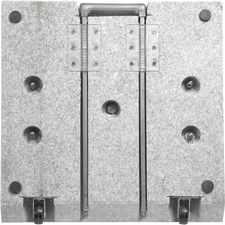 Doppler Trolley-Granit-Schirmsockel mit Rollen, granitgrau,30 kg, für Sonnenschirme bis Ø 200 cm – Bild 3