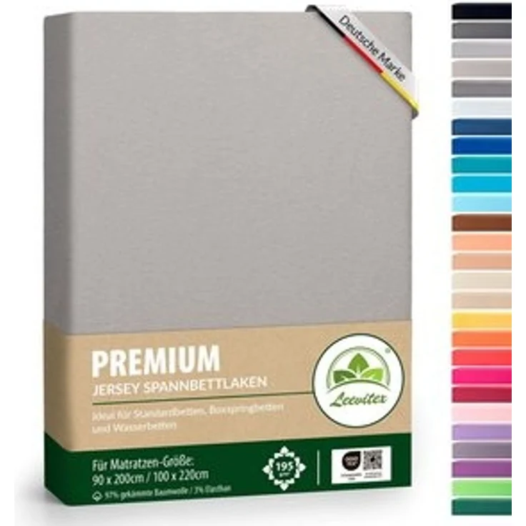 leevitex® Spannbettlaken Spannbettlaken Premium Elasthan, Gummizug: rundum, blickdicht, Anti-Pilling, 97% Baumwolle, 3% Elasthan, 40 cm Steg – Bild 6