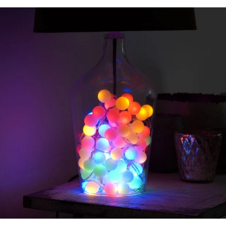 Spetebo LED-Girlande LED Party Lichterkette mit 80 Kugeln - 16 m / bunt, 80-flammig, Festbeleuchtung mit Netzteil – Bild 2
