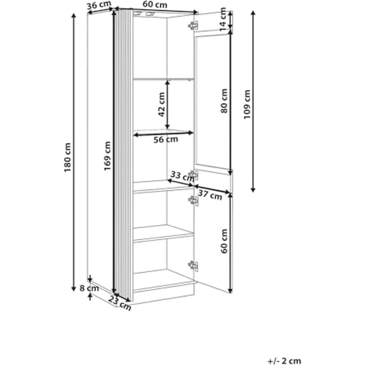 Vitrine mit Glastüren MANAIA 60 cm Braun – Bild 3