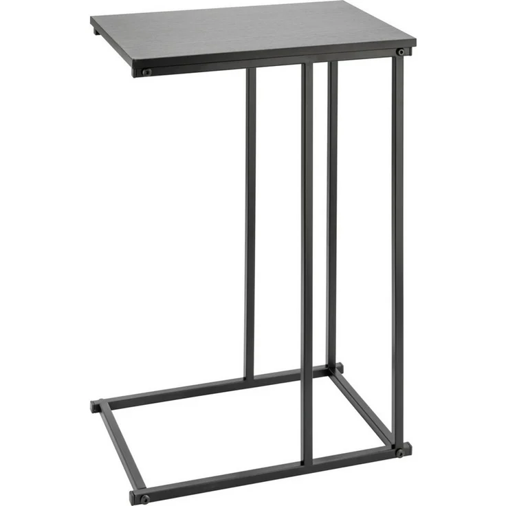 Koopman Beistelltisch Laptoptisch Sofatisch Tisch Schwarz 58x40x26cm (Stück, 1-St, Packung), Metallgestell, 40x26cm Tischplatte, Holzplatte, demontiert – Bild 2