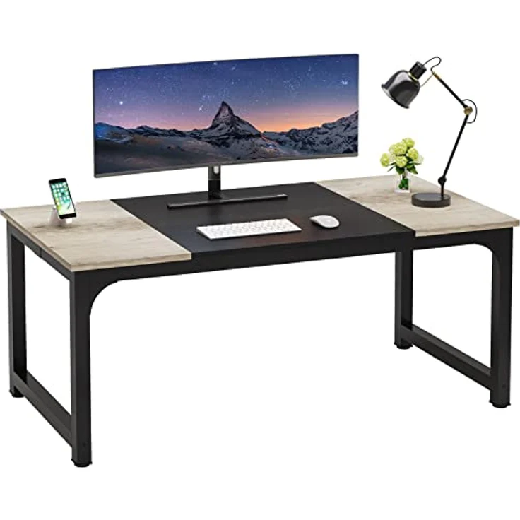 LITTLE TREE 70,8 Zoll großer Chefschreibtisch, einfacher Computerarbeitsplatz mit 31,5 Zoll breiter Arbeitsfläche für das Homeoffice – Bild 1