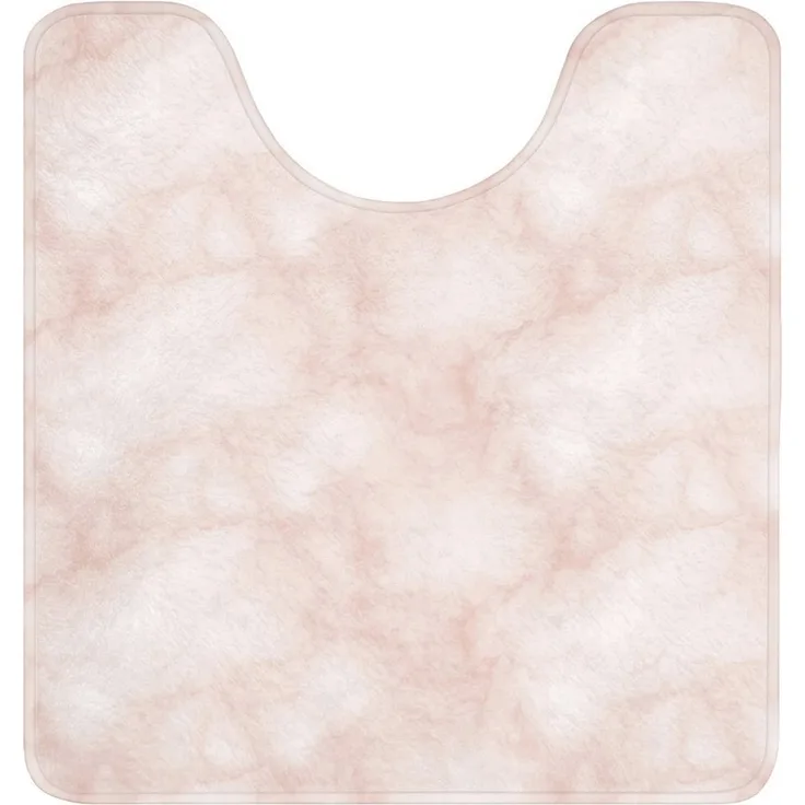 OnlyWow WC-Vorleger Rosa - Marmor - Creme, Höhe 10 mm, Polyester, U-Form, Vorleger mit Ausschnitt, Toilettenvorleger, Toilettenteppich