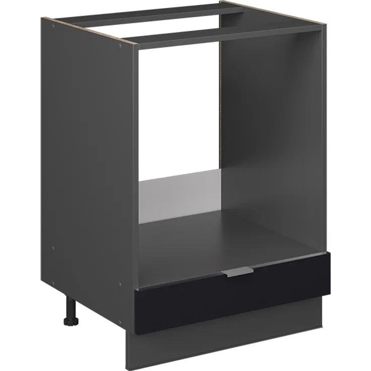 Herdumbauschrank Fame-Line Schwarz gestreift 60 cm ohne Arbeitsplatte Vicco