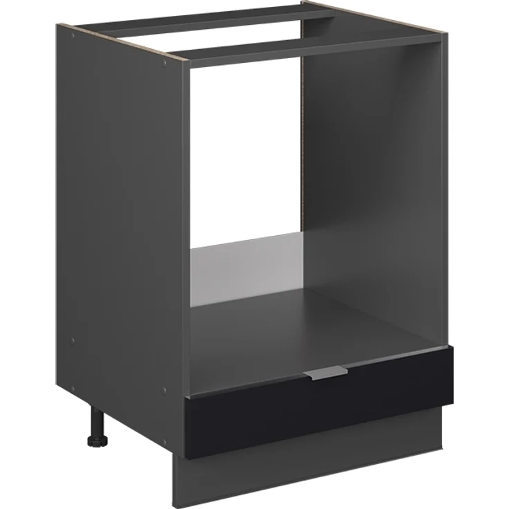 Herdumbauschrank Fame-Line Schwarz gestreift 60 cm ohne Arbeitsplatte Vicco – Bild 1