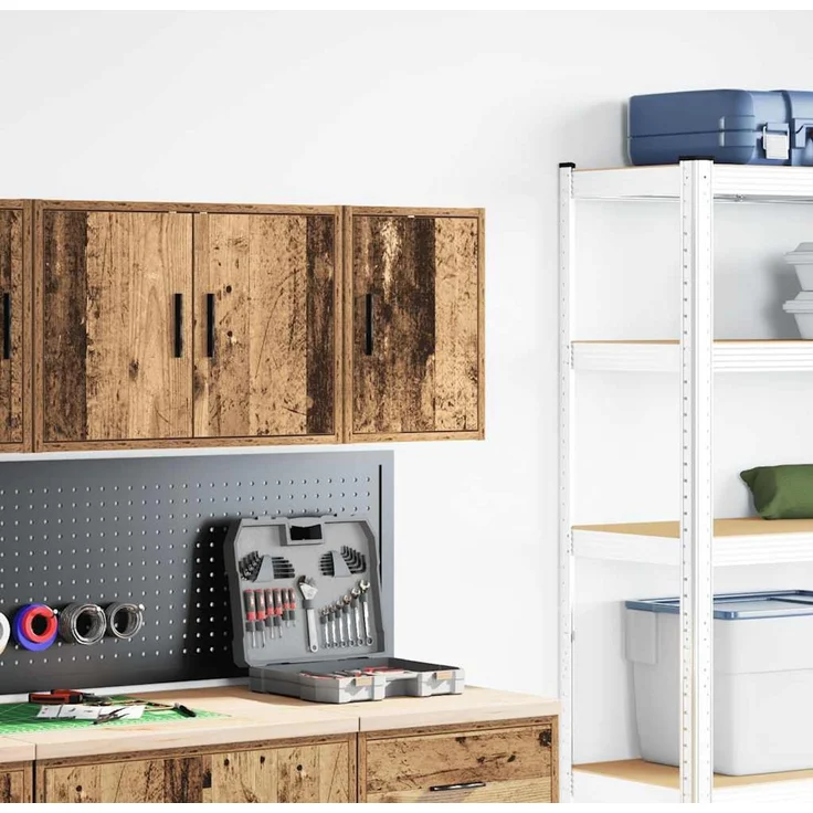 vidaXL Garagen-Wandschrank Altholz-Optik Holzwerkstoff 860621 – Bild 2