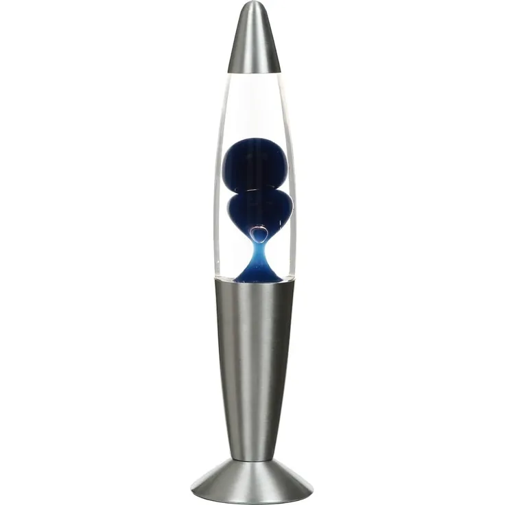 Licht-Erlebnisse Lavalampe TIMMY, Warmweiß, Retro Lampe Blau klein 36 cm hoch Tischleuchte