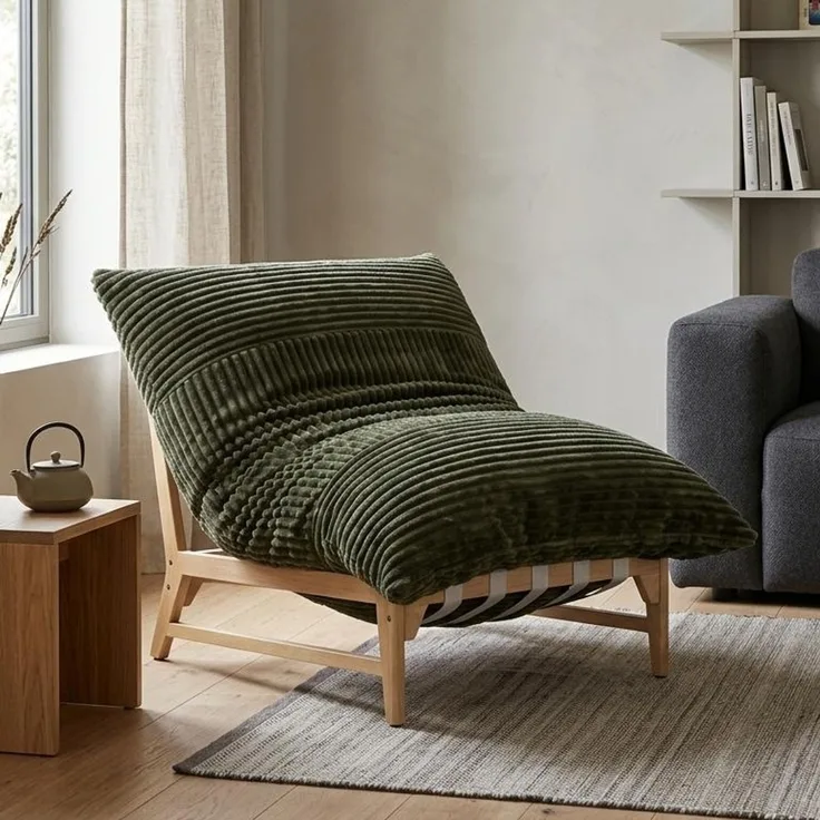 LVHOM XXL Relaxsessel mit Massivholz-Rahmen, Polstersessel Cord mit Memory-Schaum, ergonomischer Loungesessel, Fernsehsessel für Wohnzimmer, Grau