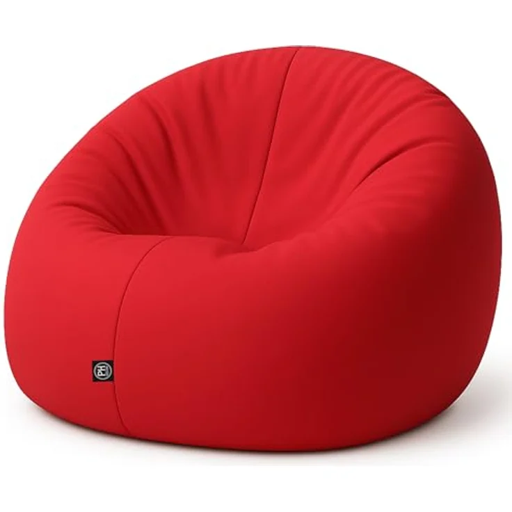PATCH HOME 2-in-1 Sitzsack Sessel - Gaming Bean Bag mit Reißverschluss - Bereits befüllt, Ergonomisch & Robust für Kinder & Erwachsene - Indoor & Outdoor, Wetterfest (Rot, 155cm) – Bild 2