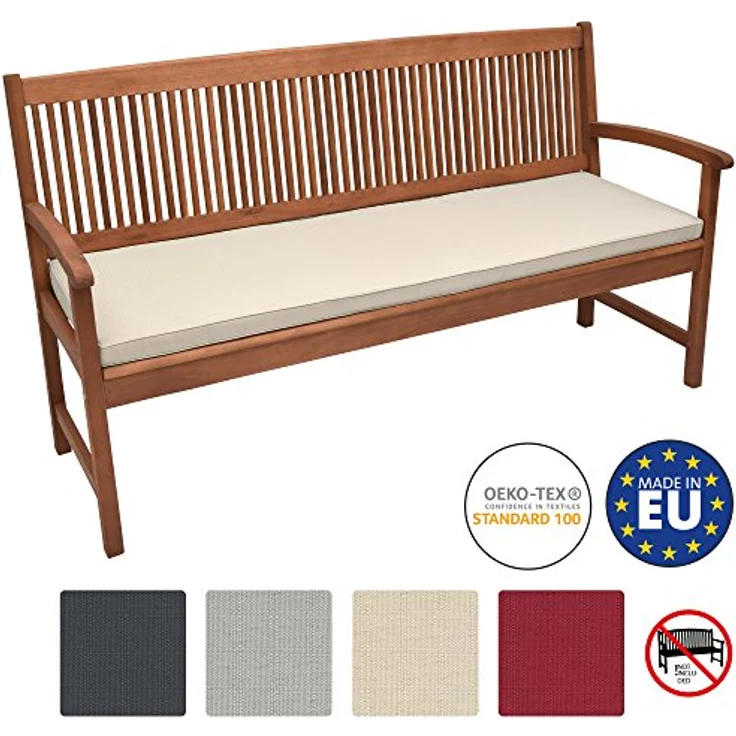 Beautissu Bankauflage Base BK Natur, 120 x 48 x 5 cm – Bild 3