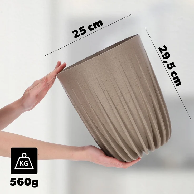 KADAX Blumentopf Eco Cover + brauner Einsatz 25x30 cm – Bild 2