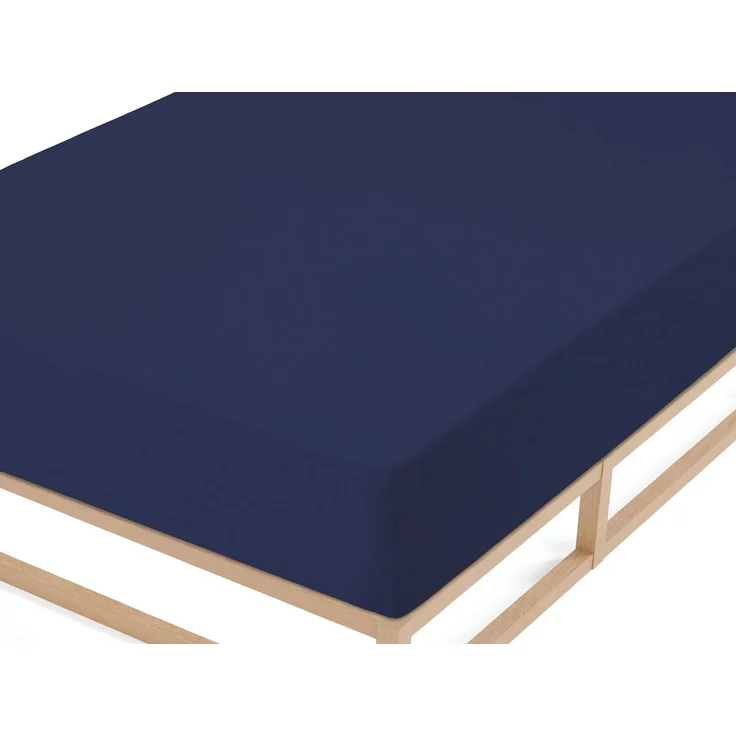 biberna Frottee-Stretch-Spannbetttuch 0012344, marine, 1x 140x200 cm - 160x200 cm – Bild 3