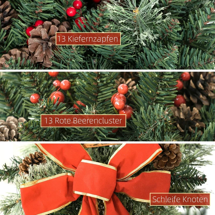 Outsunny Weihnachtslaterne, Kunststoff, Metall, Grün, Ø35 x 150H cm – Bild 6