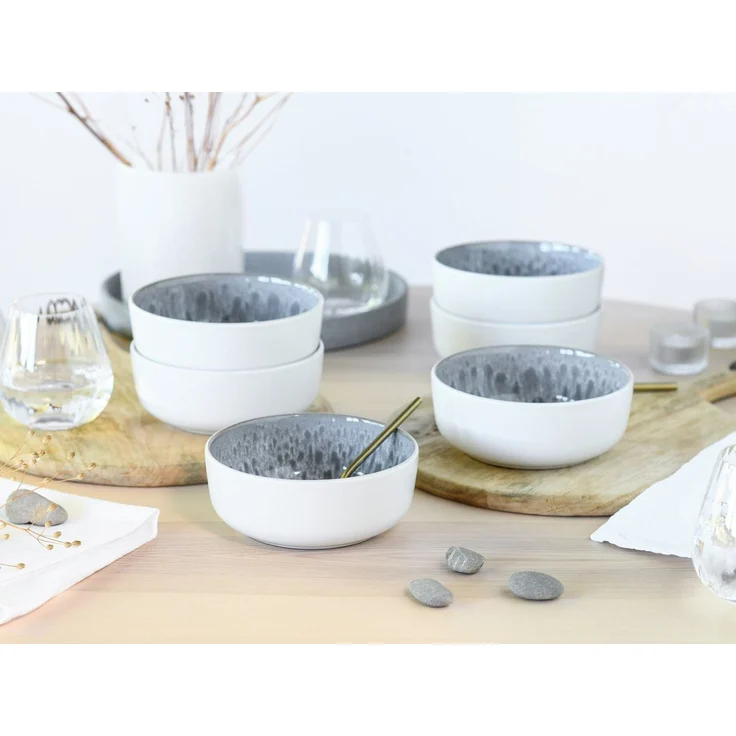 OTTO home Müslischale modernes Schüssel-Set Lykk, Geschirr-Set, Bowl, Steinzeug, (Set, 6-tlg), hohe Haltbarkeit, spülmaschinen- & mikrowellengeeignet, Reaktivglasur – Bild 2