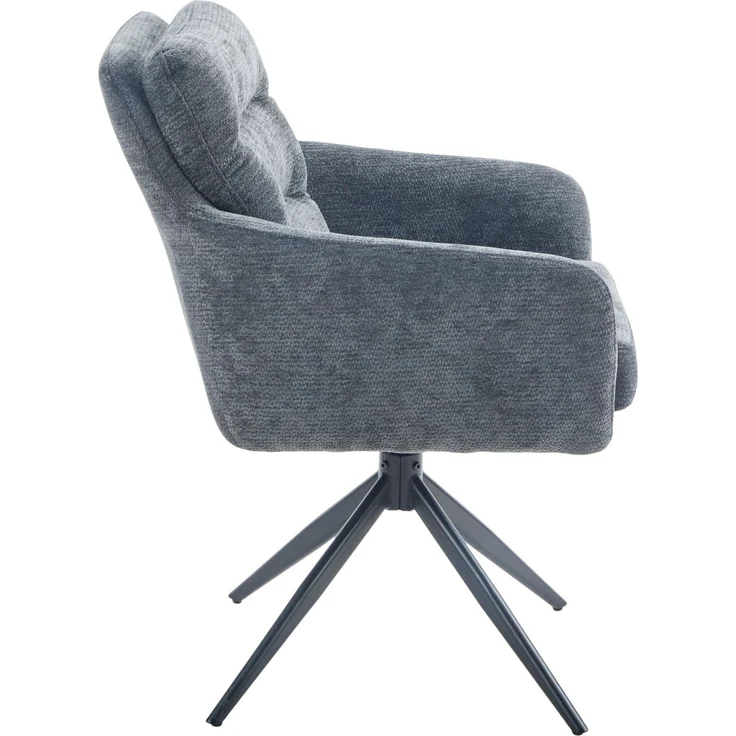 LC Home Esszimmerstühle »Fargo« 4er Set Webstoff dunkelgrau – drehbare Armlehnstühle & Polsterstühle – Bild 4