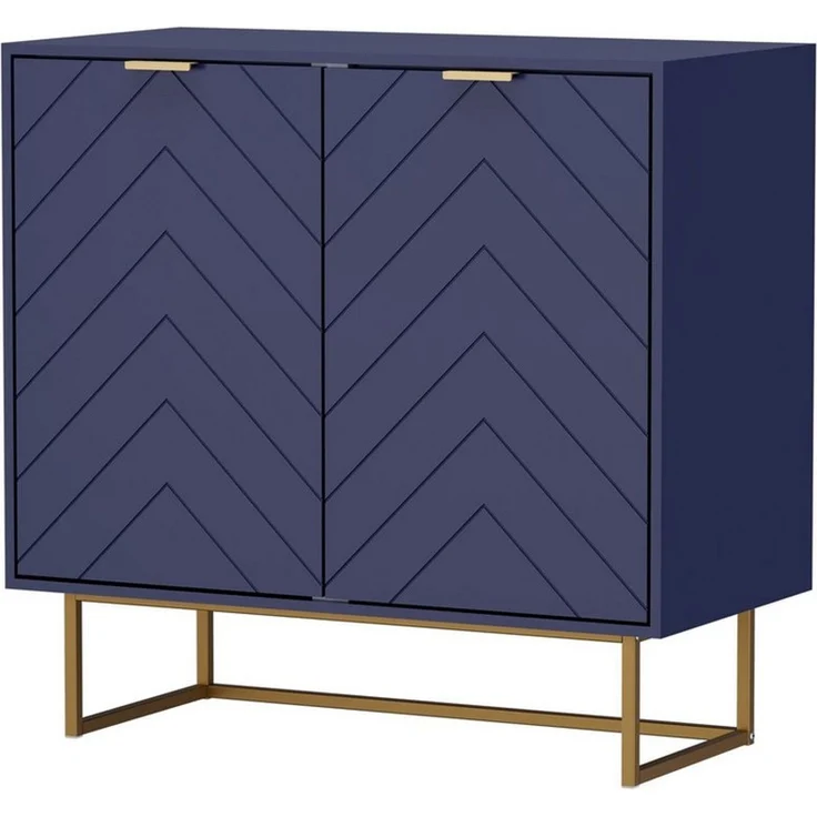 UEV Sideboard Kommode mit 2 Türen & Verstellbaren Ablagen & Metallfüße 80 x 40 x 77,5 cm (mit Kippschutz), Küchenschrank Mehrzweckschrank für Flur Wohnzimmer Schlafzimmer – Bild 1