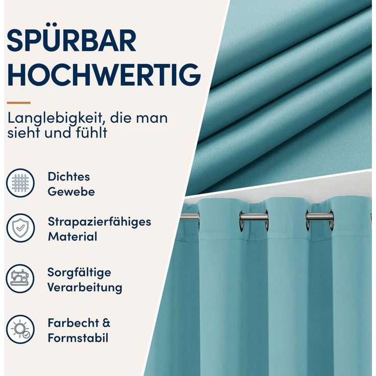 Stoffschmiede Gardine Blickdicht - Kräuselband & Ösen, Ösen – Bild 3
