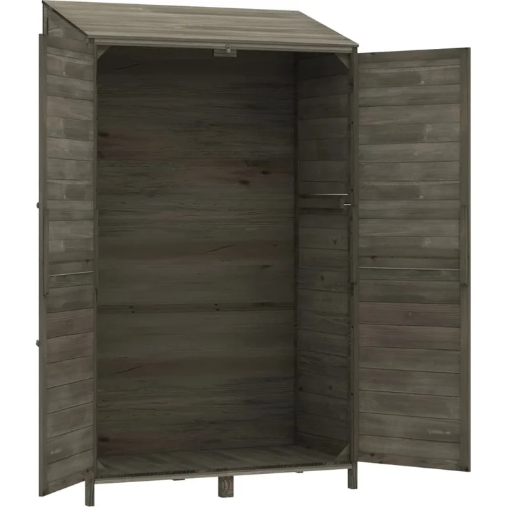 vidaXL Geräteschuppen Anthrazit 102x52x174,5 cm Massivholz Tanne 152192 – Bild 6