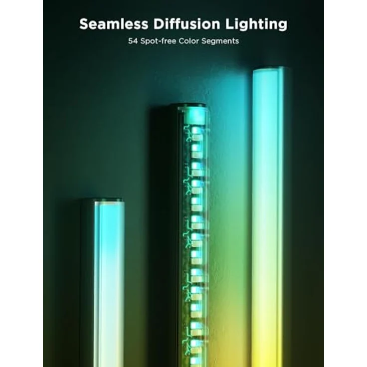 Govee Stehlampe Pro, 2100 Lumen RGBIC LED Lampe mit Bluetooth Lautsprecher und weißem Rauschen, 16 Millionen Farben, Musiksynchronisation, Schwarz – Bild 2