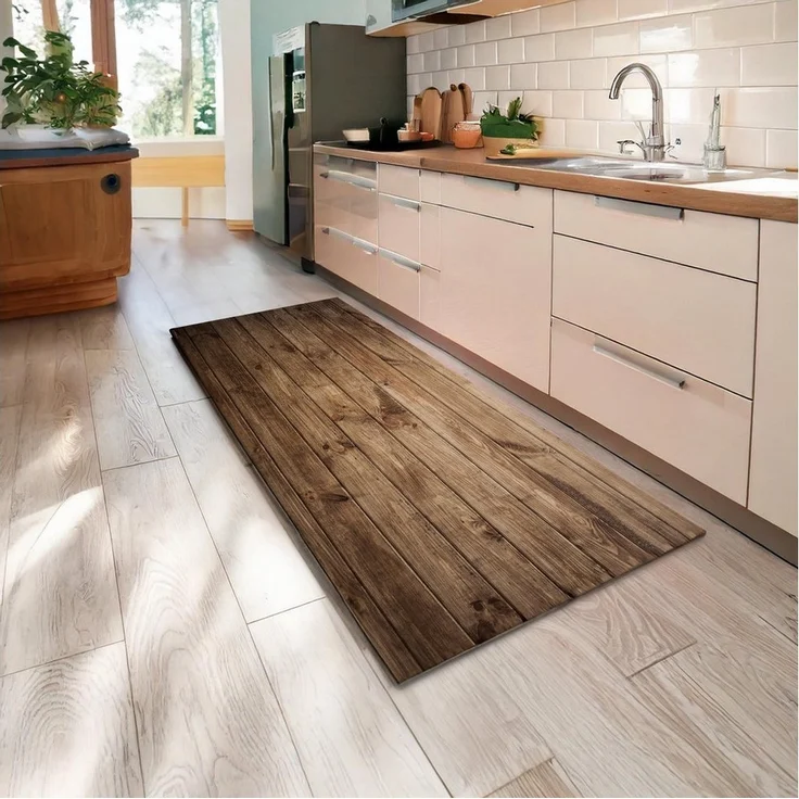 matches21 HOME & HOBBY Läufer Küchenläufer Holz-Optik Dielen braun Flur Teppich 60 x 120 cm, rechteckig, Höhe: 5 mm, Waschbarer Küchenteppich rutschfest für Küche, Schlafzimmer – Bild 3