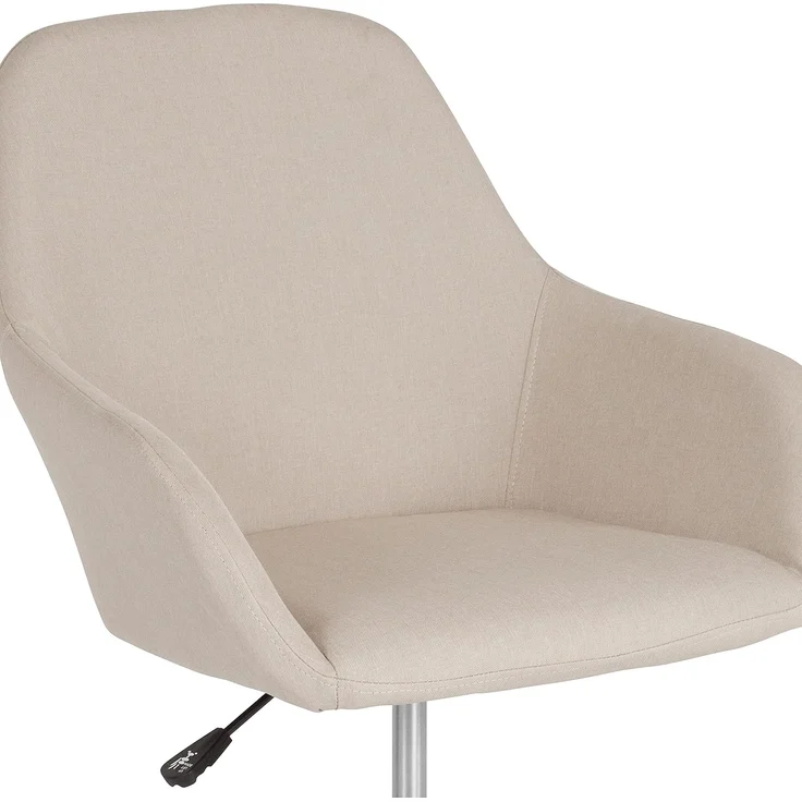 Flash Furniture Cortana Home Bürostuhl, mittelhohe Rückenlehne, Schaumstoff, Metall, Kunststoff, Beiger Stoff, 1 Stück – Bild 7