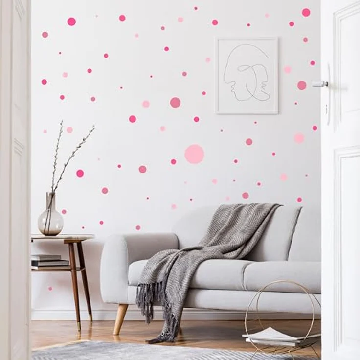 PUNALU Wandtattoo Kreis Set 176 Stück Wandtattoo Babyzimmer Kinderzimmer Kreisaufkleber, selbstklebend, rückstandslos abziehbar – Bild 6