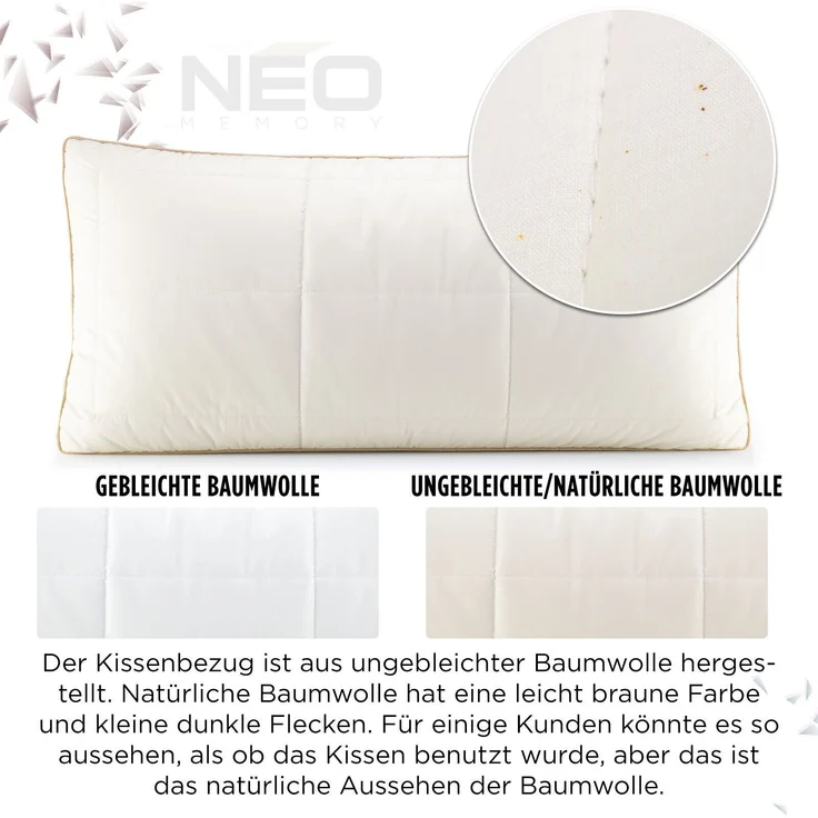 Vitapur KOPFKISSEN NEO Microfaser Weiß 40×80 (H 18.5 x T 40 x B 80 cm) – Bild 6