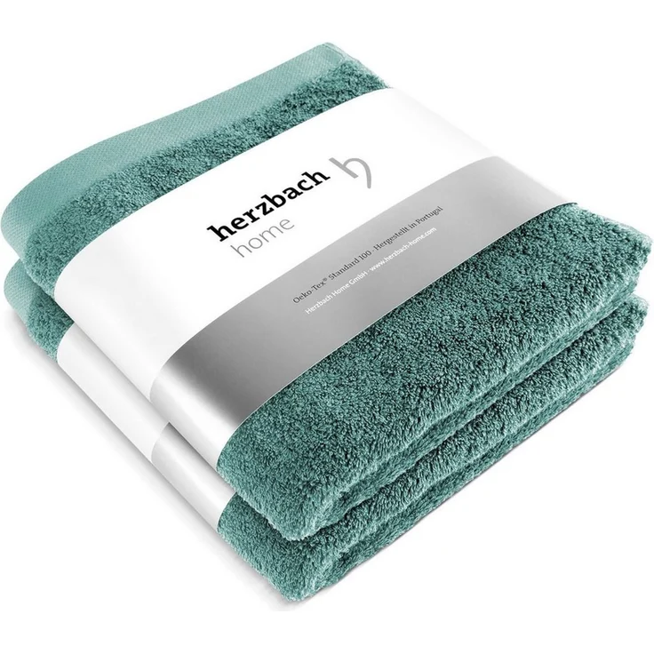herzbach home Handtuch Set Pura 50x100 cm, (2-St), 550g/m², Premium-Qualität, 100% Baumwolle, einfarbig – Bild 5