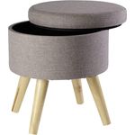 Echtwerk 'Max' Hocker, Grau, mit Stauraum