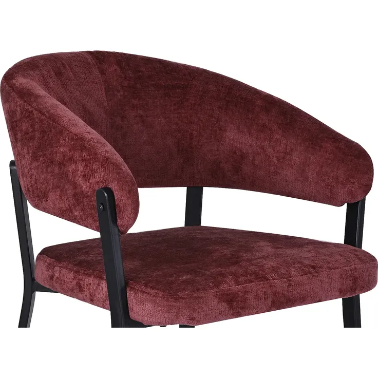 Vente-unique - AVRELA Stuhl Stoff Rot - B 55 cm x H 77 cm x L 56 cm – Bild 5