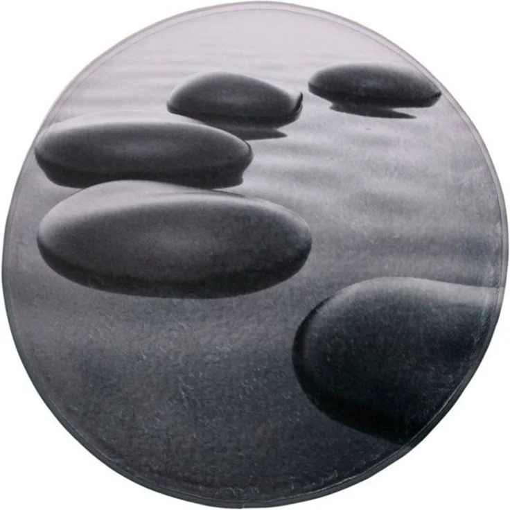 Sanilo Badematte Black Stones, Höhe 15 mm, schnell trocknend, Polyester, rund, Memory Schaum – Bild 4