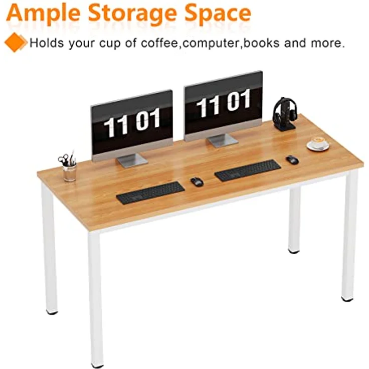 SogesHome Schreibtisch Computertisch 100 x 60 x 75 cm PC Schreibtisch Büro Schreibtisch Workstation für Home Office Schreibtisch Esstisch Konferenztisch – Bild 5
