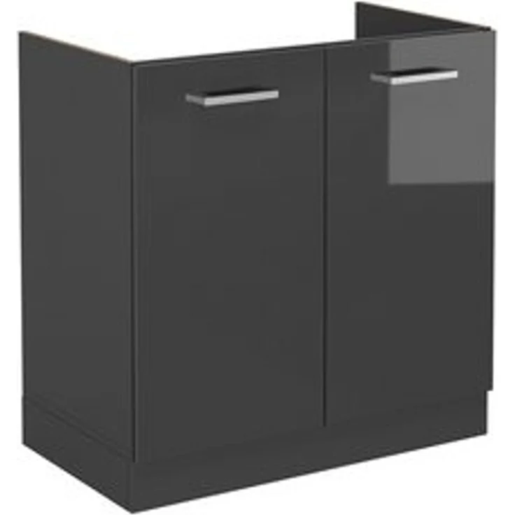 Spülenunterschrank R-Line Anthrazit Hochglanz 80 cm ohne Arbeitsplatte Vicco – Bild 6