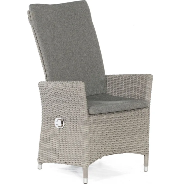 Sonnenpartner Garten-Sessel Solares Aluminium/Polyrattan stone-grey Hochlehner