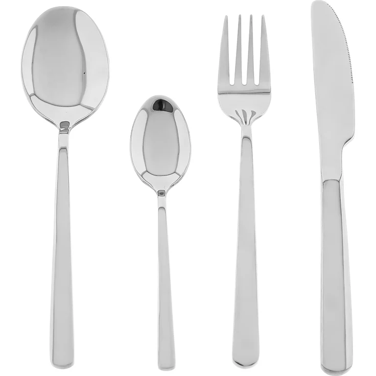 24-tlg Besteckset aus hochwertigem 18/10-Edelstahl - zeitlose Eleganz in Silber – Bild 1