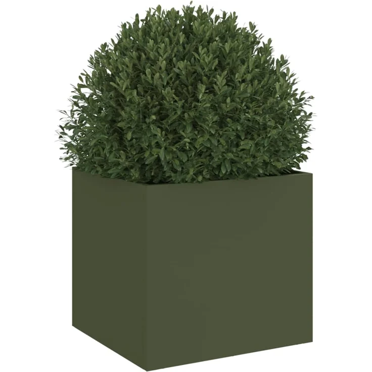 vidaXL Pflanzkübel Olivgrün 32x30x29 cm Stahl 841541 – Bild 3
