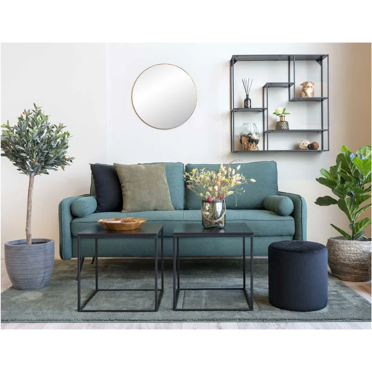 House Nordic Beistelltisch, schwarz, schwarzes Gestell, 45x45x45 cm – Bild 8