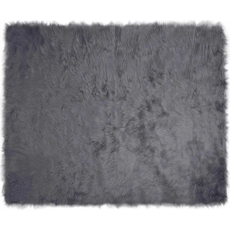 vidaXL Kunstschaffell Teppich Tafalla Anthrazit 200 x 280 cm Polyester 42021595 – Bild 1