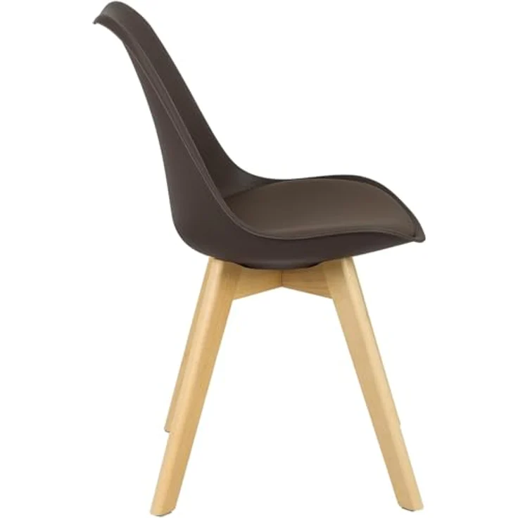 WOLTU 8er Set Esszimmerstühle Küchenstuhl Design Stuhl Esszimmerstuhl Kunstleder Holz Braun EZS69br-8 – Bild 7