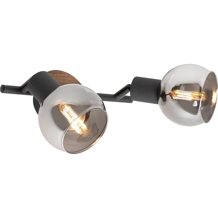 Qazqa LED Aufbaustrahler Vidro, ohne Leuchtmittel, E14, Grau, Modern, Glas, 2-flammig – Bild 3