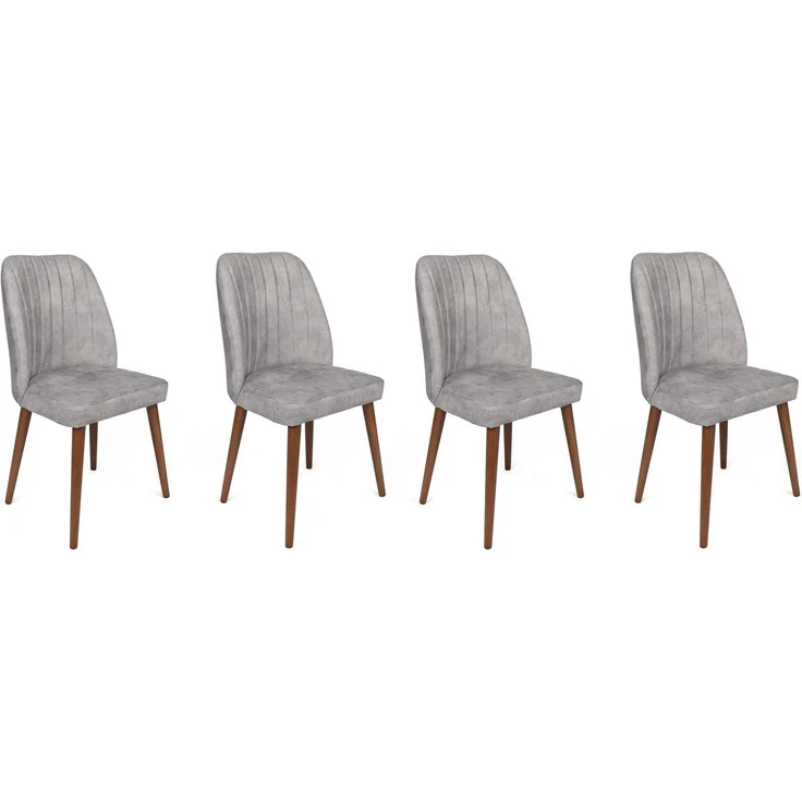 Skye Decor 'Alfa-468 V4' Stuhlset (4-teilig), Grau / Walnuss, 50 x 90 x 49 cm – Bild 1